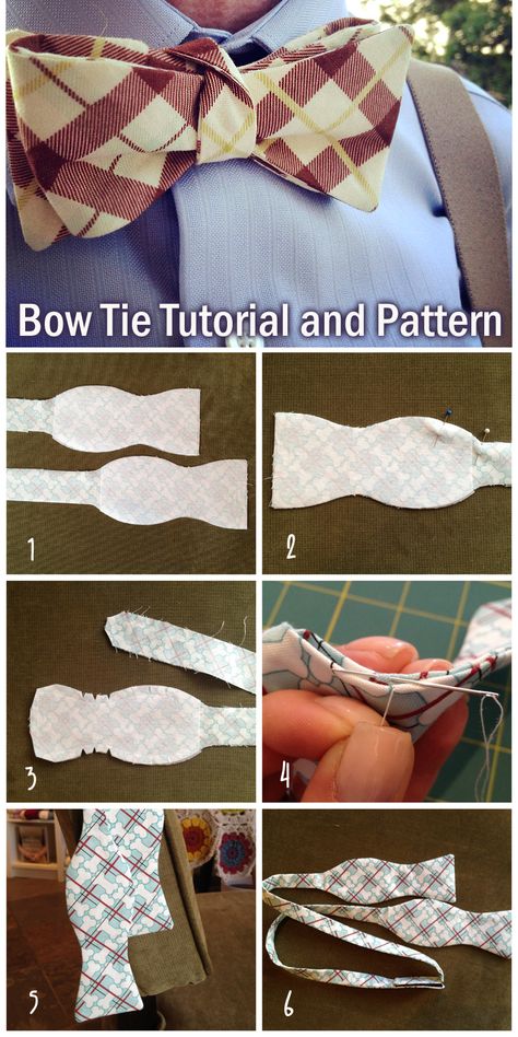 DIY Bow Tie Tutorial and Free Pattern Diy Bow Tie Pattern, Bow Tie Pattern Men's, How To Make A Bow Tie For Men, Bow Tie Pattern Free Printable, Bow Tie Pattern Free, Sew Bow Tie, How To Make A Bowtie, How To Sew A Bow Tie, Bow Tie Sewing Pattern