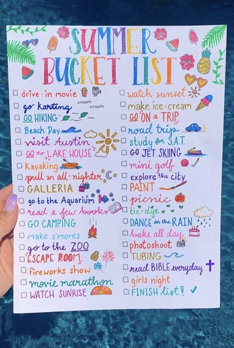 Summer Bucket List 2024 Ideas Kids, Cute Summer Bucket List, Summer Bucket List Aesthetic, Summer List Ideas, Beach Bucket List, Summer Bucket List For Teens, Ultimate Summer Bucket List, Bucket List For Teens, Summer Checklist