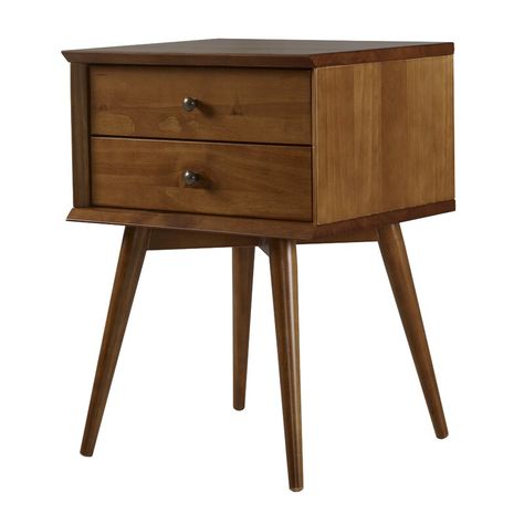 Modern Rustic Interiors Grady Mid-Century 2 Drawer Nightstand & Reviews | Wayfair Pine Nightstand, Designer Nightstand, Mid Century Modern Bed, Mid Century Modern Nightstand, Mid Century Nightstand, 2 Drawer Nightstand, Modern Nightstand, Modern Rustic Interiors, Wood Nightstand