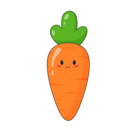 Carrot Character, Carrot Drawing, Earth Day Drawing, Colorful Carrots, Bunny Painting, Character Flat, Hello Kitty Drawing, Pola Sulam, Kawaii Chibi