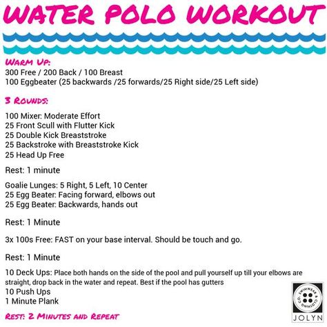 FIT FRIDAYS // WATER POLO WORKOUT – JOLYN Water Polo Training, Water Polo Workout, Dryland Workout, Water Polo Players, Flutter Kicks, Workout Inspiration, Workout Warm Up, Face Forward, Swim Team