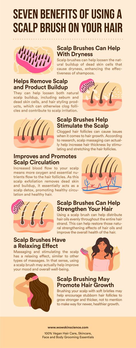 7 Benefits That Come From Using a Scalp Brush on Your Hair – WOW Skin Science Increase Hair Thickness, Scalp Cleanse, Scalp Brush, Exfoliate Scalp, Healthy Hair Routine, Clean Scalp, Health Hair, Natural Hair Growth Tips, Hair Scrub