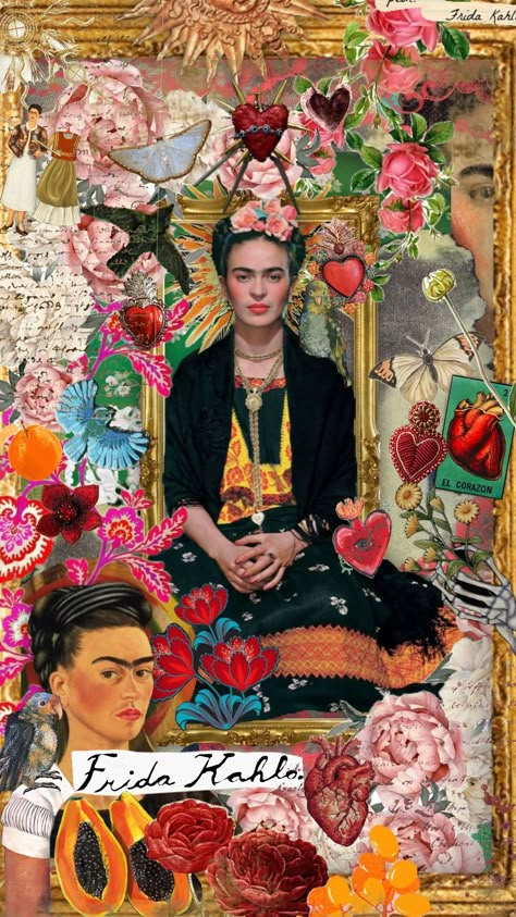 For @couchoftheyear ’s comp!! Frida Kahlo is such an icon omg 😫 #comp #vibes #vintage #art #fridakahlo #internationalwomensday #history #nature #aesthetic #wallpaper Collages Aesthetic Vintage, Nature Aesthetic Wallpaper, Frida Kahlo Paintings, Kahlo Paintings, Shrines Art, Frida And Diego, Bell Art, Art Deco Paintings, Frida Art