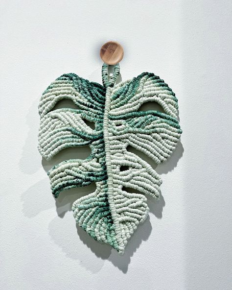 Rons Maranan on Instagram: “Finished this variegated monstera and I hope this small box on your feed brings any amount of joy, comfort or whatever lightness it can…” Simpul Makrame, Variegated Monstera, Macrame Plant Hangers, Macrame Ideas, Monstera Leaf, Small Boxes, Macrame Wall, Macrame Plant, Macrame Wall Hanging