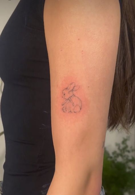 Bunny Tattoo, Small Bunny, Bunny Tattoos, Human Canvas, Nail Tattoo, Piercing Tattoo, Tiny Tattoos, Cute Tattoos, Tattoos And Piercings