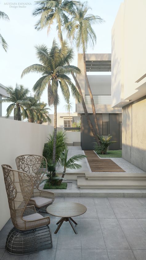 Dubai Houses Interiors, Compound Floor Design, House Structure Design, Small House Exteriors, Dubai Houses, Gate Decoration, Graphic Design Architecture, Outdoor Sitting Area, Back Garden Design