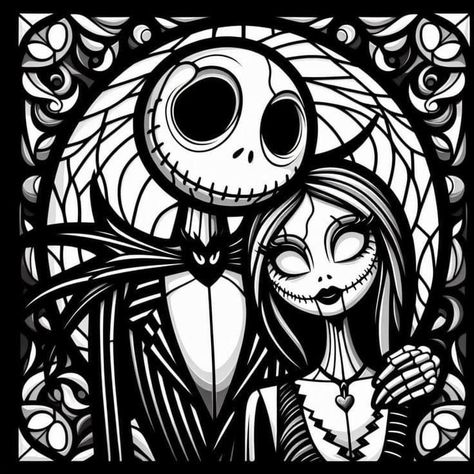 Jack And Sally Black And White, Cricut Nightmare Before Christmas, Nightmare Before Christmas Svg Free, Jack And Sally Art, Nightmare Before Christmas Png, Nightmare Before Christmas Fan Art, Dark Disney Tattoo, Jack Skellington Tattoo, Nightmare Before Christmas Svg