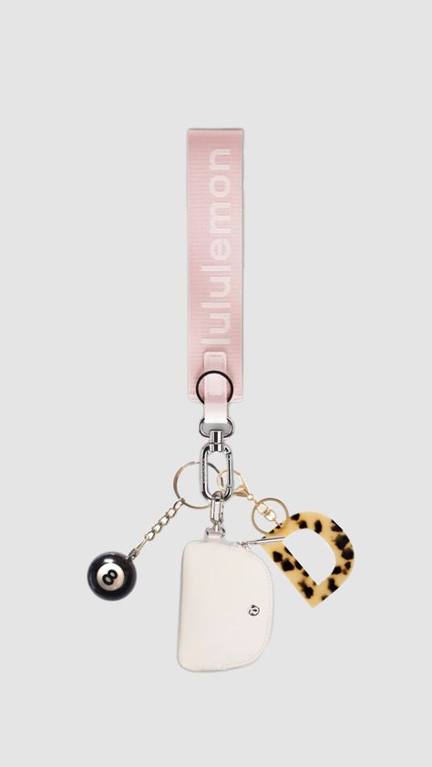 lulu keychain inspo - remix with your dream lulu keychain! Lululemon Wristlet Keychain, Lululemon Keychain Aesthetic Ideas, Lulu Key Chain, Lululemon Keychain Ideas, Lululemon Keychain Aesthetic, Lulu Keychain, Preppy Keychain, Lululemon Keychain, Keychain Aesthetic