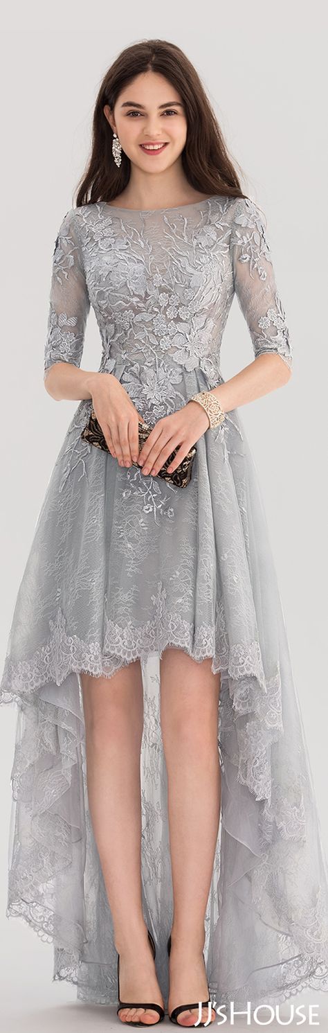 Wedding Lace Sleeves, Asymmetrical Prom Dress, Gaun Koktail, Princess Prom Dresses, Ball Gowns Princess, 파티 드레스, Lace Ball Gowns, Tulle Ball Gown, Prom Dresses Online