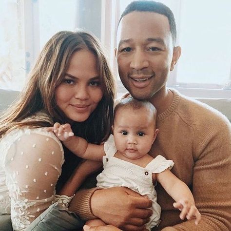 John Legend Family, Chrissy Teigen John Legend, John Legends, Interracial Family, Baby Luna, Celebrate Women, Celebrity Families, Interracial Love, Famous Couples