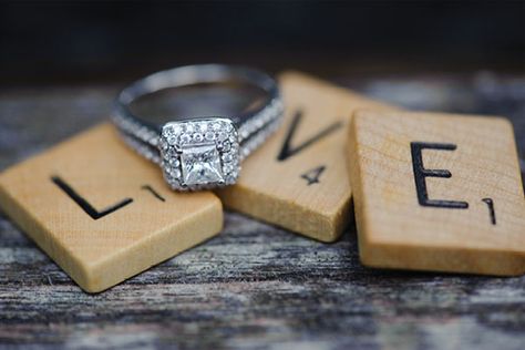 How to Announce Your Engagement - Engagement Announcement Ideas | Wedding Planning, Ideas & Etiquette | Bridal Guide Magazine Scrabble Tiles, Engagement Ring, Ring