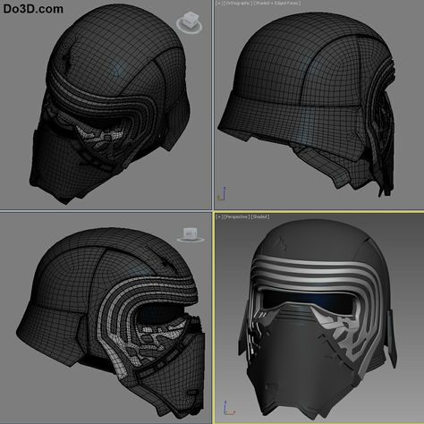 Kyle Ren, Kylo Ren Helmet, Kylo Ren Costumes, Kylo Ren Cosplay, Star Wars Vii, Cosplay Reference, 3d Printing Industry, 3d Printing Diy, The Force Awakens