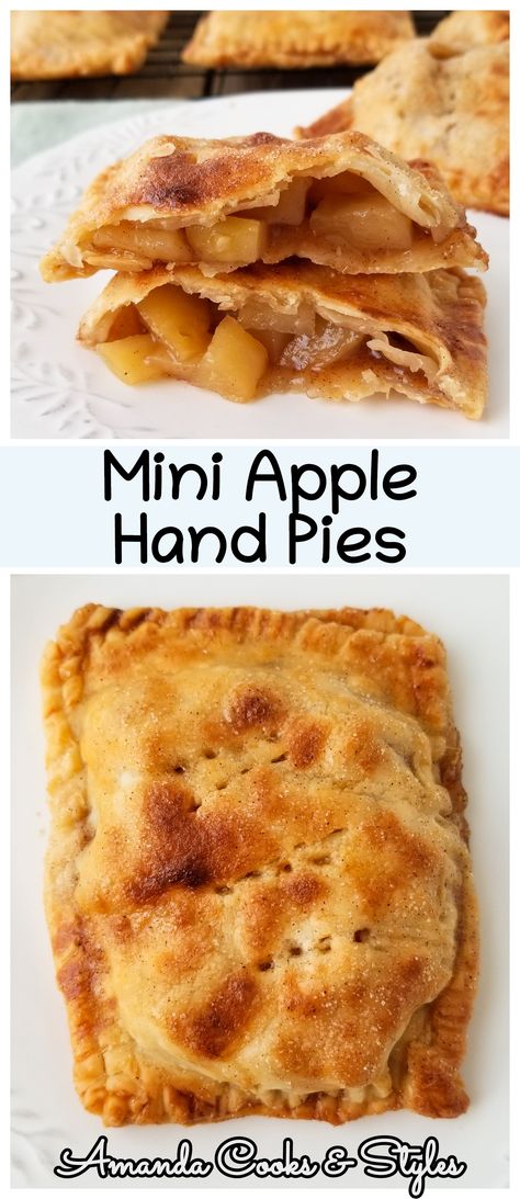 Hand Held Apple Pies, Premade Pie Crust, Hand Pie Recipes, Apple Hand Pies, Apple Glaze, Mini Apple Pies, Hand Pie, Thanksgiving Pies, Pie Tops