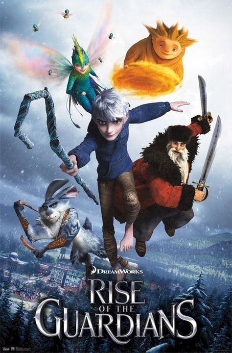 Rise of the Guardians movie poster The Guardian Movie, Dreamworks Studios, Guardians Of Childhood, Legend Of The Guardians, Dreamworks Movies, Rise Of The Guardians, Dreamworks Animation, The Guardians, Jack Frost