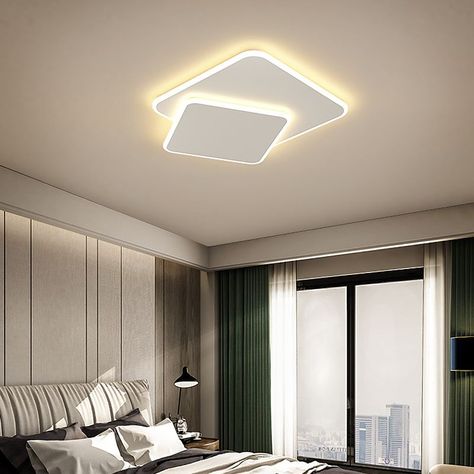 Led Bedroom Ceiling Lights, Bedroom Ceiling Lights, Square Ceiling Lights, Led Bedroom, Indoor Chandelier, Modern Led Ceiling Lights, Led Design, Indoor Lighting Fixtures, Bedroom Ceiling