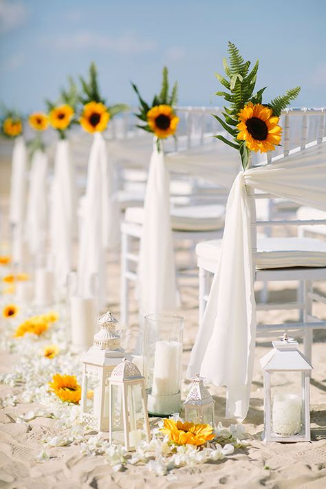 http://weddingboutiquephuket.com/gallery/beachweddingphuket/ Sunflower Wedding Decorations, Sunflower Party, Sunflower Themed Wedding, Destination Wedding Photos, Beach Wedding Decorations, Sunflower Decor, Outdoor Wedding Decorations, Future Wedding Plans, Yellow Wedding