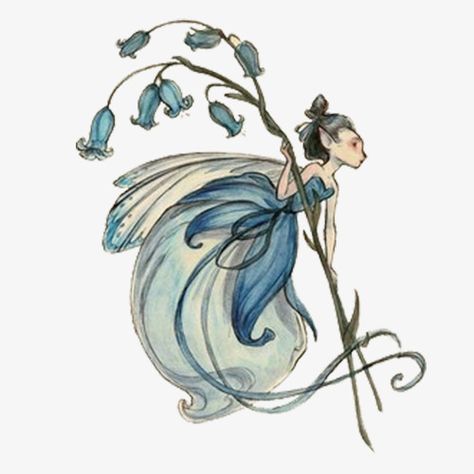 Midsummer Fairies, Bluebell Fairy, Fairy Cartoon, Water Fairy, Fairy Drawings, Wee Folk, Fairy Tale Illustration, Classic Fairy Tales, Fairy Tattoo