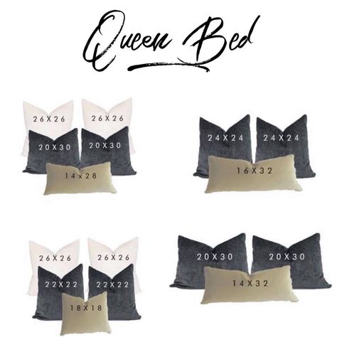 Pillows Sizes For Bed, Queen Pillow Arrangement, Pillow Layout Queen, Queen Bed Pillow Arrangement, King Bed Pillow Arrangement Beds & Frames, Bed Cusion Brown Frame, Sims 4 Cc Bed Pillows, Sims 4 Bed Pillows, Diy Furniture Covers