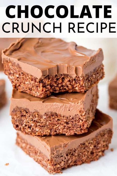 Chocolate Peanut Butter Desserts, New Year's Desserts, Crunch Recipe, Vegan Candies, Easy Treat, Tasty Dessert, Cadbury Chocolate, Chocolate Crunch, Peanut Butter Desserts