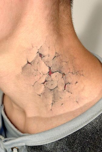 Cracked Tattoo, Hellboy Tattoo, Stone Tattoo, Skin Tattoo, Sketch Tattoo Design, Stylist Tattoos, Tattoo Style Drawings, 3d Tattoo, Small Tattoos For Guys