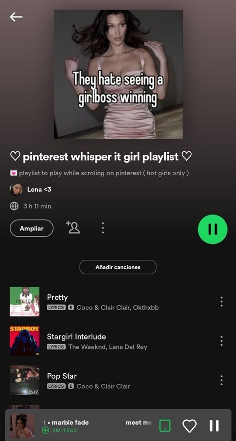 Girlboss Spotify Covers, Girlboss Playlist, Whisper Pinterest, Spotify Covers, The Pretty Reckless, Spotify Playlists, Girl Things, Spotify Playlist, The Weeknd