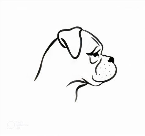 Small Boxer Dog Tattoos, Boxer Ears Tattoo, Boxer Outline Tattoo, Boxer Dog Tattoo, Boxer Tattoo, Tribute Tattoos, Face Outline, Tattoo Board, Boxer And Baby