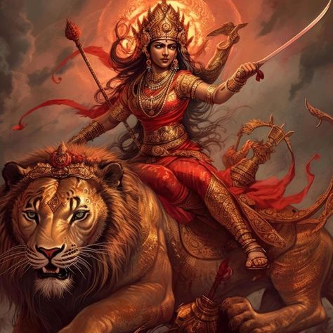 Durga Goddess Art, Sanatan Aesthetic, Lion Goddess, Adi Parashakti, Mata Durga, Goddess Images, Lion Image, Ma Kali, Board Members