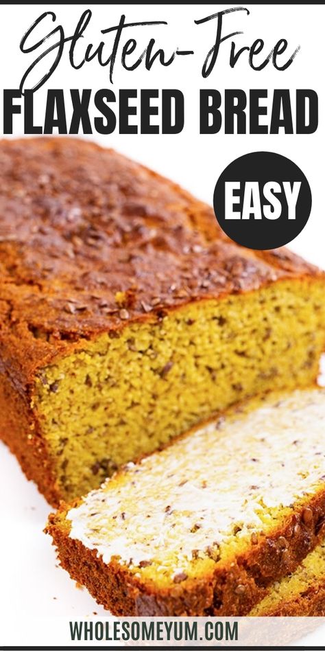 Keto Flaxseed Bread Recipe - This easy keto flaxseed bread recipe takes just 10 minutes to prep! It tastes like a nutty multi-grain bread, without any grains. Just 3g net carbs per slice! #wholesomeyum #flax #flaxseedmeal #flaxseeds #almondflour #ketobread #lowcarbbread #keto #ketorecipes Flaxseed Recipes, Flaxseed Bread, Multi Grain Bread, Grain Bread, Plant Paradox, Seed Bread, Flax Seed Recipes, Low Carb Gluten Free, Low Carb Bread