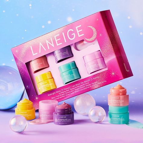 Midnight Minis Set - LANEIGE | Sephora 5 Solas, Sephora Skin Care, Berry Lips, Moisturizing Toner, Laneige Lip Sleeping Mask, Lip Sleeping Mask, Holiday Gift Sets, Skin Toner, Holiday Set