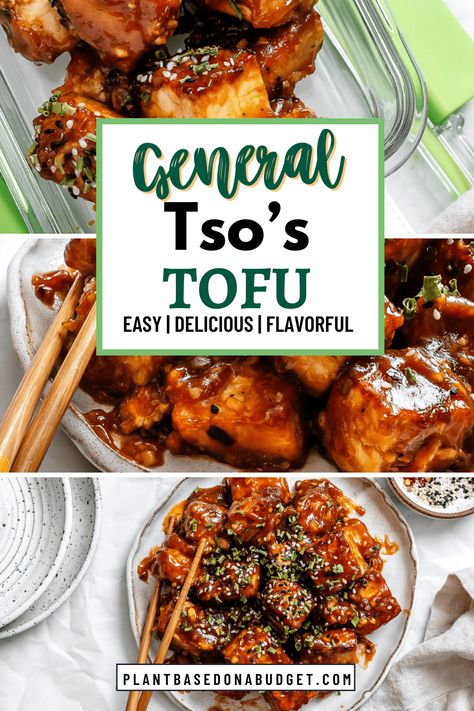 General Tsos Tofu, General Tso Tofu, Tofu Cubes, Sticky Sauce, General Tso, Tofu Recipe, Aip Paleo, Fried Tofu, Eat To Live