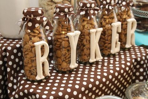 Milk Cookies Birthday Party, Cookie Centerpiece Ideas, One Tough Cookie Birthday Party, Cookie Themed Party, Cookie Themed Birthday Party, Cookie Party Decorations, Cookies And Milk Birthday Party, Cookies And Milk Party, Milk And Cookies First Birthday