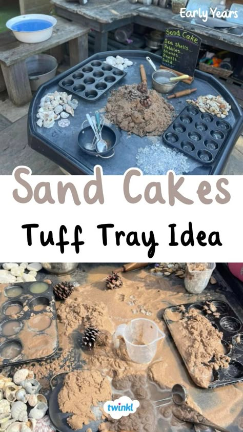 Kindergarten Sand Table Ideas, Outdoor Play Ideas Eyfs, Early Years Water Play, Early Years Sensory Play, Role Play Tuff Tray Ideas, Art Area Eyfs Ideas, Reggio Loose Parts Ideas, Outside Tuff Tray Ideas Eyfs, Outdoor Dramatic Play Ideas