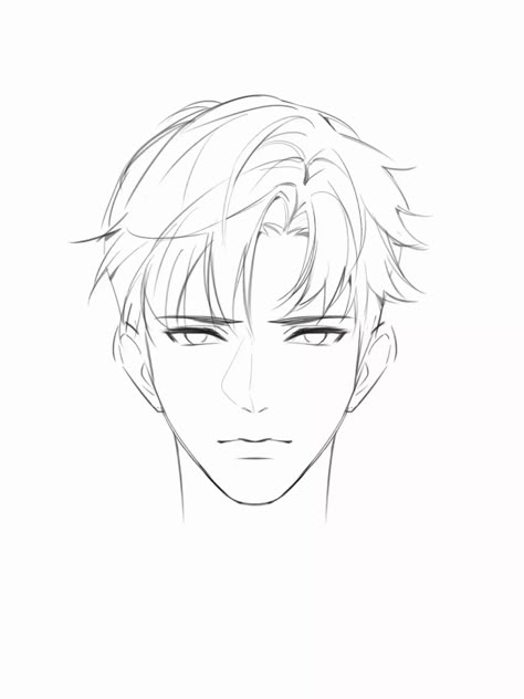 Male Pose Reference Face, How To Draw Anime Men, Men Hair Sketch, Man Face Reference Drawing, Male Face Reference Drawing Sketch, Face Guidelines Drawing, Male Head Drawing Reference, Man Face Drawing, Boy Hair Drawing