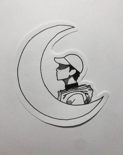 Rm moonchild tattoo mono namjoon Moonchild Tattoo, Rm Tattoo, Moon Child Tattoo, Cute Easy Drawings, Moon Child, Easy Drawings, Tatting, Humanoid Sketch, Tattoos