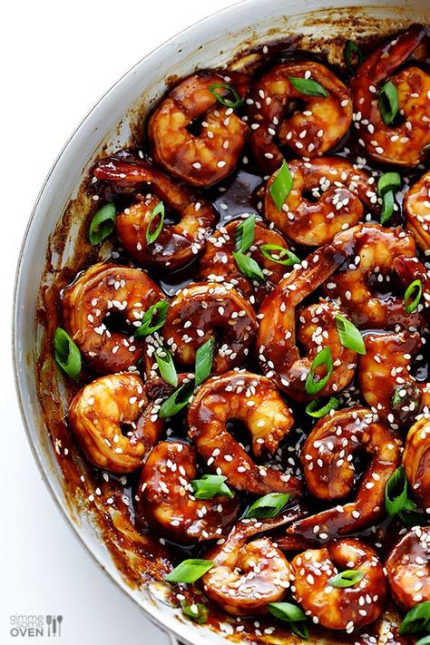 Easy Hoisin Shrimp #recipe from @gimmesomeoven Hoisin Shrimp, Shrimp Food, Mapo Tofu, Gimme Some Oven, Shrimp Dishes, Shrimp Recipe, Think Food, God Mat, Hoisin Sauce