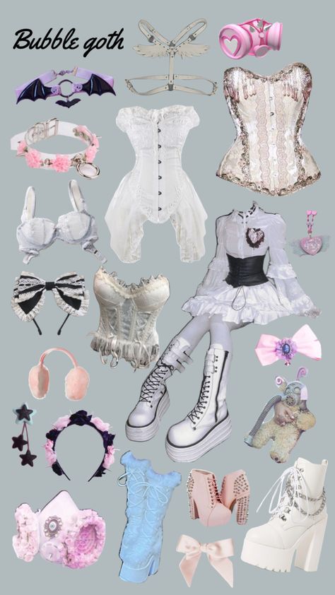 Bubble Goth Outfits, Bubble Goth Aesthetic, Perky Goth Outfits, Pastel Goth Aesthetic Outfit, Girly Goth Aesthetic, Pink Goth Aesthetic, Soft Goth Aesthetic, Goth Outfits Aesthetic, Bubblegum Goth