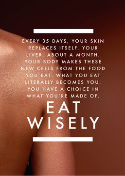 eat wisely - you are what you eat #health #quotes http://www.inspirational-quotes-about-life.net/health.html Loose Weight In A Week, Healthy Sport, Happy February, Motivation Fitness, What You Eat, Health Motivation, Health Quotes, Fitness Quotes, Healthy Meals