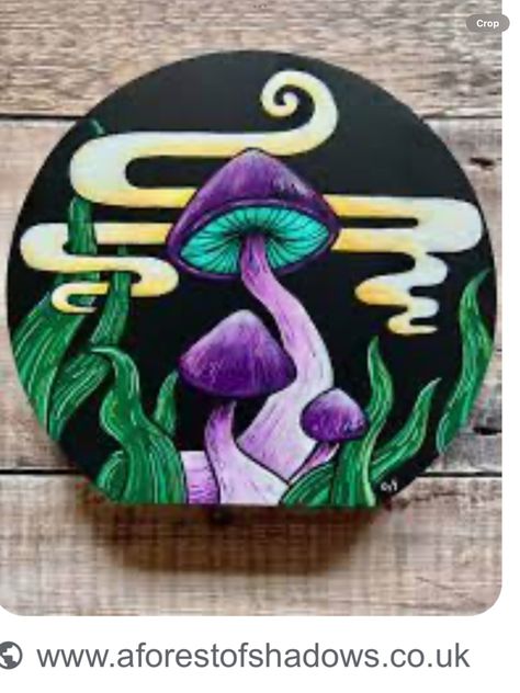 Arte Hippy, Art Mini Toile, Mini Toile, Fungi Art, Mushroom Paint, Art Hippie, Mushroom Drawing, Trippy Painting, Posca Art