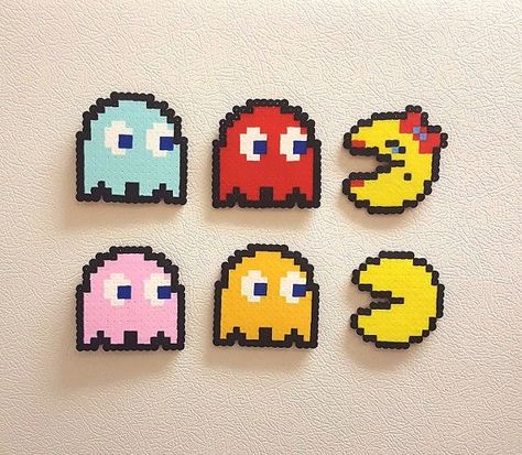 Pac Man Perler Beads, Pop Art Party, Perler Beads Ideas, Arcade Retro, Perler Creations, Pearl Beads Pattern, Art Perle, Perler Art, Hama Beads Design