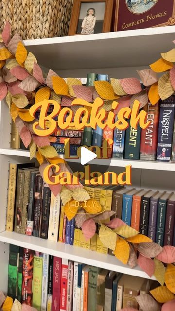 Out of Print 📚 on Instagram: "🍂Decorate for the fall season with a bookish DIY. 

#bookstagram #books #diy #falldiy #craft #fallcraft #falldecor #outofprint #outofprintclothing" Thanksgiving Craft Ideas For Seniors, Fall Bunting Diy, Book Page Leaf Garland, Book Pages Garland, Fall Library Window Display, Fall Library Decor, Fall Classroom Crafts, Fall Paper Garland, Diy Book Decor