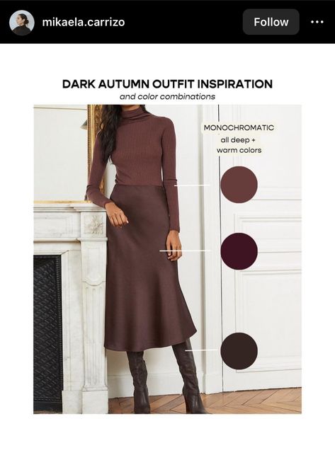 Soft Classic Kibbe Dark Autumn, Hoc Autumn Outfits, Dark Autumn Style, Dark Autumn Summer Outfits, Dark Autumn Outfits, Closet Minimalista, Corporate Aesthetic, Color Theories, Wardrobe Color Guide