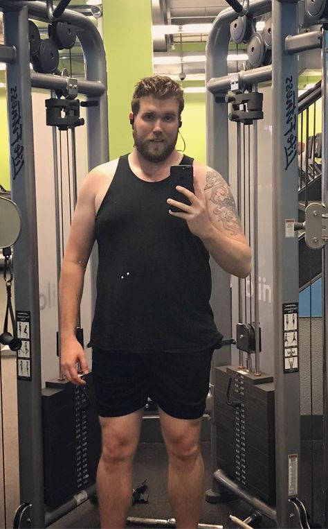 This week, Zach Miko takes on the question: Can a big guy feel comfortable at the gym? Read Zach's answer & send him your own questions by clicking the link. Zach Miko, Cute Chubby Guys, Chubby Guy, Mens Leather Clothing, Beefy Men, Big Guys, Big Guy, Look Older, Big Men