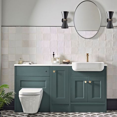 Top bathroom trends for 2022 | Roper Rhodes Fitted Furniture Bathroom, Bathroom Fitted Furniture, Bathroom Shaker, Panelled Bathroom, Wallpapers For Bathrooms, Bathroom Furniture Ideas, Shaker Bathroom, Green Bathroom Furniture, Fitted Bathroom Furniture