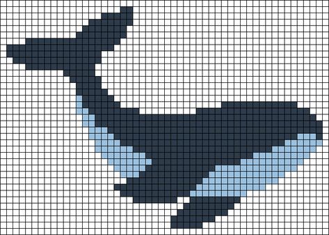 Whale Alpha Pattern, Whale Pixel Art, Ocean Pixel Art, Pixel Pattern, Crochet Tapestry, Craft Classes, Alpha Pattern, Tapestry Crochet, Alpha Patterns