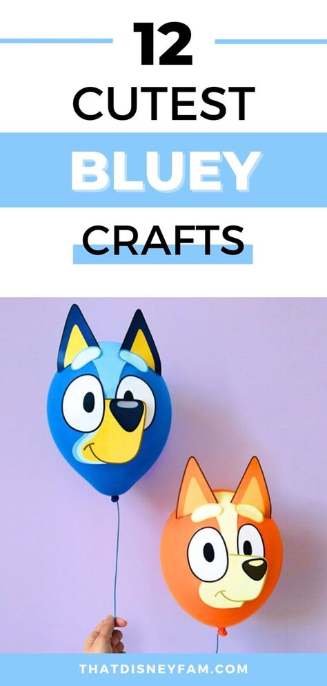 12 Best Bluey Crafts For Imaginative Kids - That Disney Fam Bluey Mask Printable, Easy Bluey Crafts, Diy Bluey Room Decor, Bluey Party Diy Decorations, Diy Bluey House, Bluey Craft For Toddlers, Bluey Birthday Party Craft, Diy Bluey Craft, Bluey Diy Decor