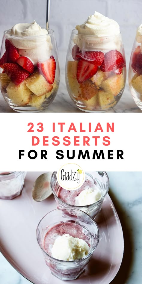 Desserts For Summer, Pasta Fish, Italian Desserts Easy, Pasta Italy, Giada Recipes, Dinner Party Desserts, Baking Projects, Italian Recipes Dessert, Healthy Summer Desserts