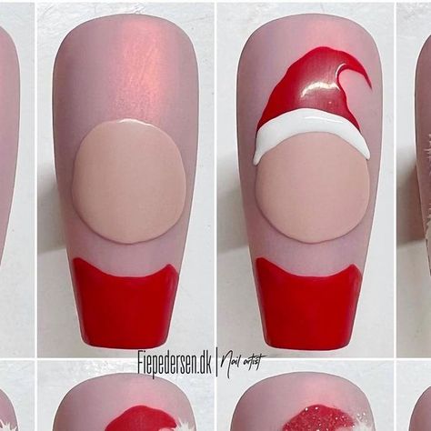 Christmas Nails Santa, Santa Claus Nails, Santa Claus Nail Art, Santa Nail Art, Xmas Nail Designs, Xmas Nail, How To Draw Santa, Santa Nails, Instagram Nails