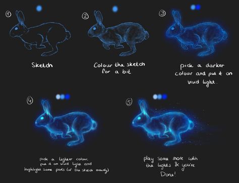 How to Art: Image Glowing Animals Art, Glowing Effect Drawing, How To Draw Glowing Effect, Glowing Animals, Magic Digital Art, Digital Painting Techniques, Digital Art Beginner, Japon Illustration, Ipad Art