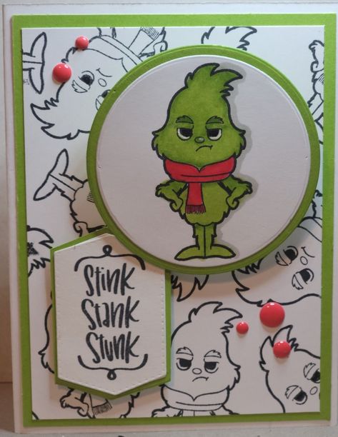 Sassy Club Cards, Sassy Club Stamps, Grinch Cards Ideas, Christmas Cards Grinch, Christmas Card Grinch, Grinch Christmas Cards, Kindred Stamps, Thanksgiving Paper, Simple Cards Handmade