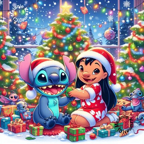 Stitch And Angel Christmas Wallpaper, Christmas Stitch Disney Wallpaper, Christmas Stitch Wallpaper, Stitch Christmas Wallpaper, Lilo And Stitch Wallpaper, Lilo And Stitch Christmas, Stitch And Lilo, Cool Cartoon Drawings, Lilo And Stitch Characters